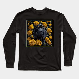 Cocker Spaniel yellow roses Long Sleeve T-Shirt